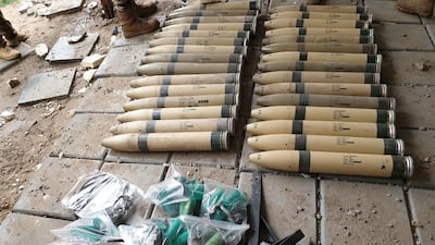 Unused Katyusha rockets found by the Iraqi Army are seen f Umm al-Izam, in this picture provided by Iraqi Media Security Cell. REUTERS