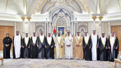 Sheikh Mohammed bin Rashid, Vice President and Ruler of Dubai, meets with a number of new UAE ambassadors to countries across Europe, Africa and the Middle East. Courtesy Wam