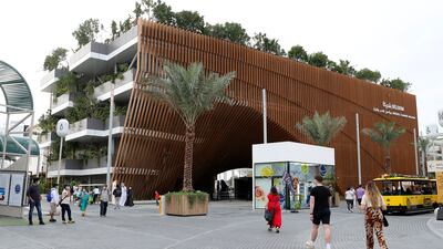 View of the closed Belgium pavilion.