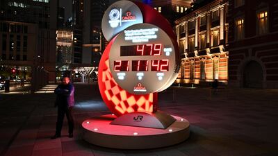 A countdown clock shows the adjusted time remaining for the postponed Tokyo Olympic Games outside Tokyo station, in Tokyo. The postponed Tokyo 2020 Olympics will open on July 23, 2021. AFP