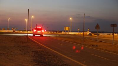 One car was seen on a Dubai cycle track. Cyclists are making their safety fears known. Pawan Singh / The National