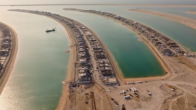 Villas being built on Palm Jebel Ali. Photo: Nakheel