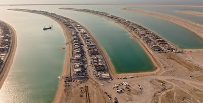 Villas being built on Palm Jebel Ali. Photo: Nakheel