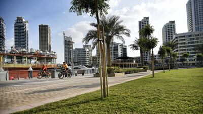 Green fields have popped up around the Marina. Shruti Jain / The National