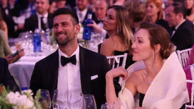 Novak Djokovic alongside wife Jelena. Getty
