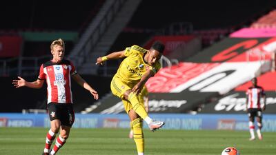 Pierre-Emerick Aubameyang - 8: Unlucky when first-half shot cracked underside of crossbar when clean through. Surprsingly tried to pass when shooting seemed better option after break. Taken down by Stephens when clean through late on. Put in a good shift and always a problem for Southampton. Getty