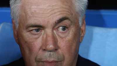 Napoli coach Carlo Ancelotti looks. EPA