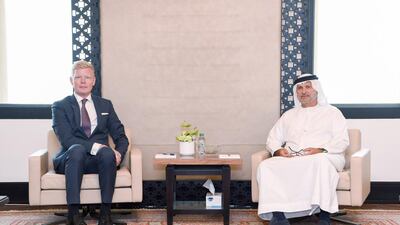 Dr Anwar Gargash, Diplomatic Adviser to the UAE President, received Hans Grundberg, the UN special envoy for Yemen, on Tuesday. Wam
