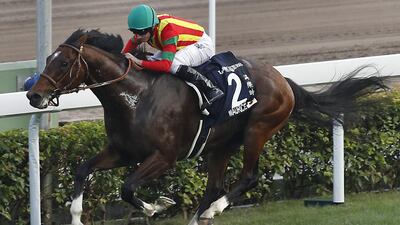 British jockey Ryan Moore and Maurice win the Hong Kong Cup. Vincent Yu / AP Photo
