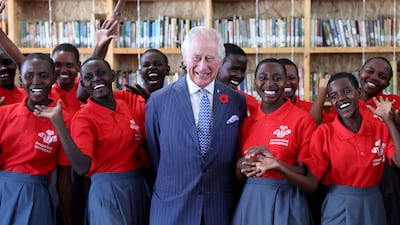 King Charles III with young students taking part in a Prince's Trust International enterprise challenge. The king has announced that the charity will now be known as the King's Trust. Reuters