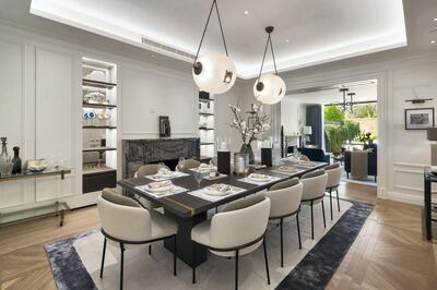 The kitchen/ground floor features a double height ceiling. Courtesy Knight Frank