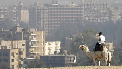 Pollution smog covering Cairo, which is among the worst cities in the world for nitrogen oxide presence in the air. AFP