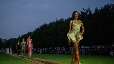 A structural piece at Prabal Gurung. AFP