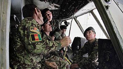 To build a viable air force, Afghan trainees at the Air Force university in Kabul require rigorous training, a task made all the more difficult by the fact that about 85 per cent of the recruits are illiterate.