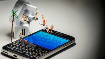 A summer’s day scene set around a BlackBerry screensaver. Courtesy Omar Maree Humaid