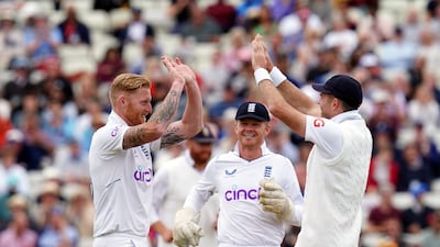 England captain Ben Stokes celebrates the dismissal of India's Mohammed Shami for 13. PA
