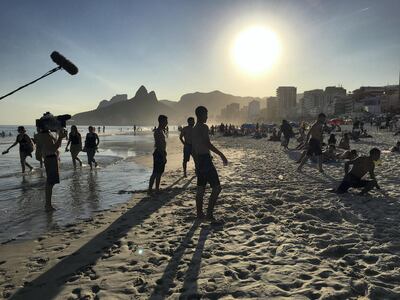 Scenes from the documentary taken on the Copacabana Beach. Courtesy The Black Pearls Academy