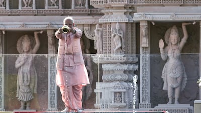 Narendra Modi at the temple opening in the UAE capital