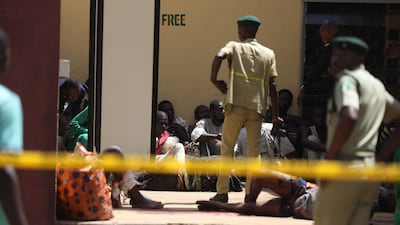 Recaptured inmates are seen inside the Kuje prison. AFP