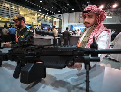 The new Caracal light machinegun 556 on display at Idex. Victor Besa / The National