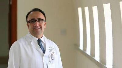 Dr Taisser Atrak is held up as an example of award-winning material. The head of paediatrics at Mafraq Hospital dedicates his spare time campaigning for child safety. Pawan Singh / The National