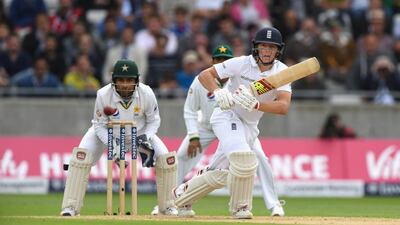 England batsman Gary Ballance hits out watched by Sarfraz Ahmed during Day 1 of the third Test match between England and Pakistan at Edgbaston on August 3, 2016 in Birmingham, England. Stu Forster/Getty Images