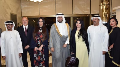 Sheikh Nahyan bin Mubarak Al Nahyan Inaugurates Prince Faisal bin Sultan bin Mohammed bin Abdulaziz Al Saud‚s Exhibition and Poetry Night at the Armed Forces Officers‚ Club and Hotel. 28 April 2016. Photo Courtesy: Iris Media
