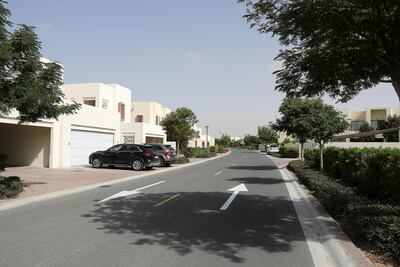 Odai Alsoubie and his wife enjoy the quiet life in Mira Oasis, while not being too far from the buzz of the city. Pawan Singh / The National