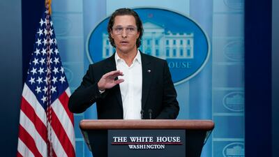Matthew McConaughey speaks on June 7, 2022, in Washington. AP