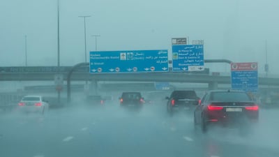 Visibility was poor for those behind the wheel on Saturday. Leslie Pableo / The National