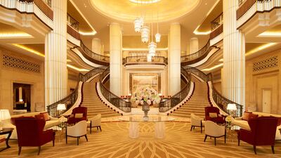 Designed by Hirsch Bedner Associates together with local designers, the hotel’s interiors were inspired by the region’s heritage and St Regis brand, mixing colours of the local sands, traditional cuisine and souqs.
