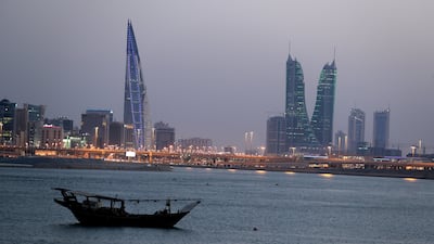 The financial district Manama, Bahrain’s capital city. The country's fiscal and debt positions strengthened in 2022. Reuters