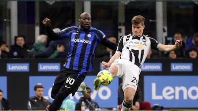 Romelu Lukaku challenges Udinese's Jaka Bijol. EPA