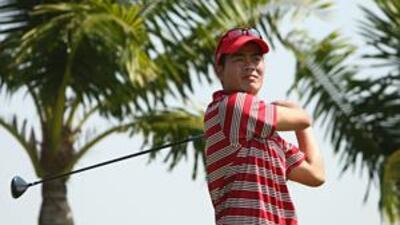 Liang Wen-Chong of China plays a shot during The Royal Trophy at the Amata Spring Country Club.