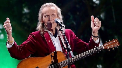 Gordon Lightfoot performs during the evening ceremonies of Canada's 150th anniversary of Confederation, in Ottawa, Ontario, on July 1, 2017. The legendary folk singer-songwriter, whose hits including “Early Morning Rain,” and “The Wreck of the Edmund Fitzgerald," told a tale of Canadian identity that was exported worldwide, died on Monday, May 1, 2023, at a Toronto hospital, according to a family representative. He was 84. (Sean Kilpatrick / The Canadian Press via AP)