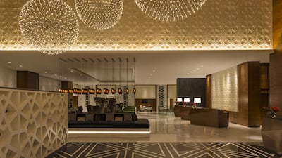 The lobby at the Sheraton Grand Hotel, Dubai. Courtesy Sheraton Grand Hotel, Dubai