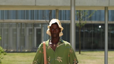 Flower-decorated shirts and shorts at the Etro spring/summer 2023 menswear show.