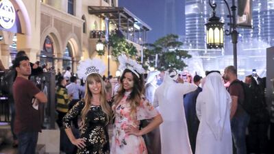 Moments from last year's New Year's Eve celebrations at Downtown Dubai on December 31, 2018. Victor Besa / The National