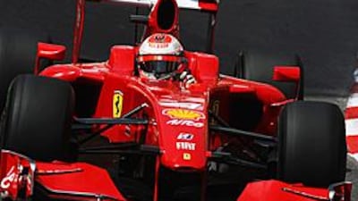Kimi Raikkonen qualified second in his Ferrari.