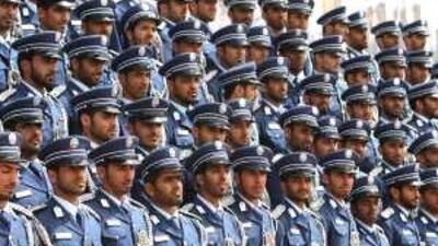 Cadets at the Police College in Abu Dhabi pose for a group photograph after their graduation ceremony last May.