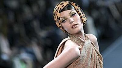 A model wears a creation by the British designer John Galliano for Dior's Haute Couture fall-winter 2008-09 collection, presented in Paris.