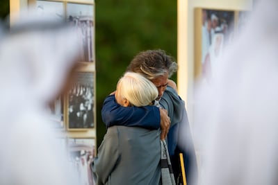 Tarulata and Neel Shukla are visibly moved after meeting Sheikh Mohamed. Abdulla Al Neyadi / UAE Presidential Court