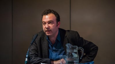 Karl Sharro delivered the first keynote speech of Dubai Design Week on Tuesday. Photo by James Barry