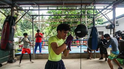 Filipino boxers train in Cavite province, on the southern shores of Manila Bay, in boxing-obsessed Philippines. AFP