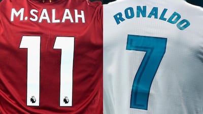 Liverpool's Mohamed Salah and Real Madrid's Cristiano Ronaldo will face off in Saturday's Champions League final in Kiev. Gonzalo Arroyo Moreno / Getty