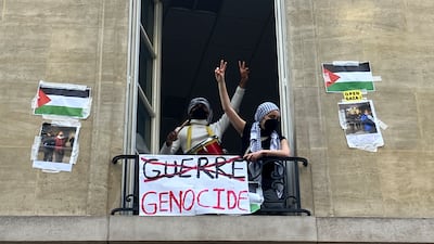 The protests come as Israel's bombardment of Gaza draws condemnation across college campuses in Europe and the US. AP