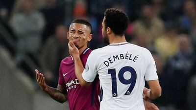 Manchester City's Gabriel Jesus and Tottenham's Mousa Dembele. David Klein / Reuters