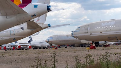 Teruel Airport, a former military base in Spain’s Aragon region, is one of the world’s most prominent aircraft storage hubs. EPA
