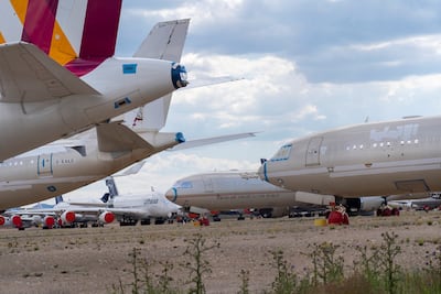 Teruel Airport, a former military base in the Aragon region of Spain, is one of the world’s most prominent aircraft storage depots. EPA