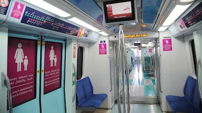 A women-only carriage on the Dubai Metro. Photo: RTA